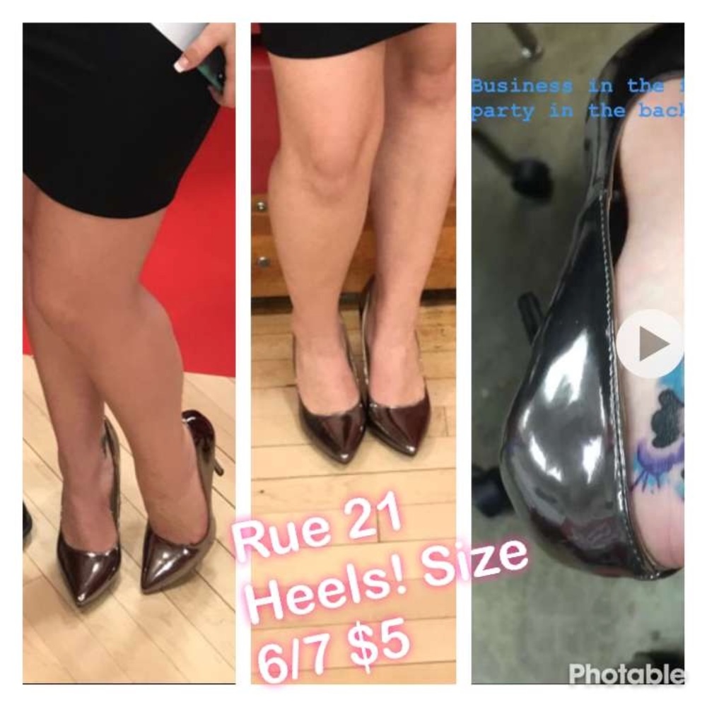 Gunmetal grey metallic heels!